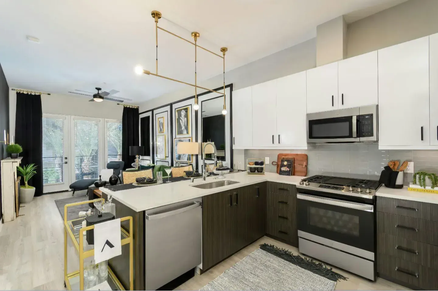 Auric Symphony Park Open Kitchen with Sleek Cabinetry