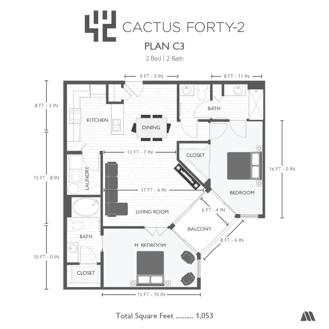 Floor-plan diagram at Cactus Forty-2.