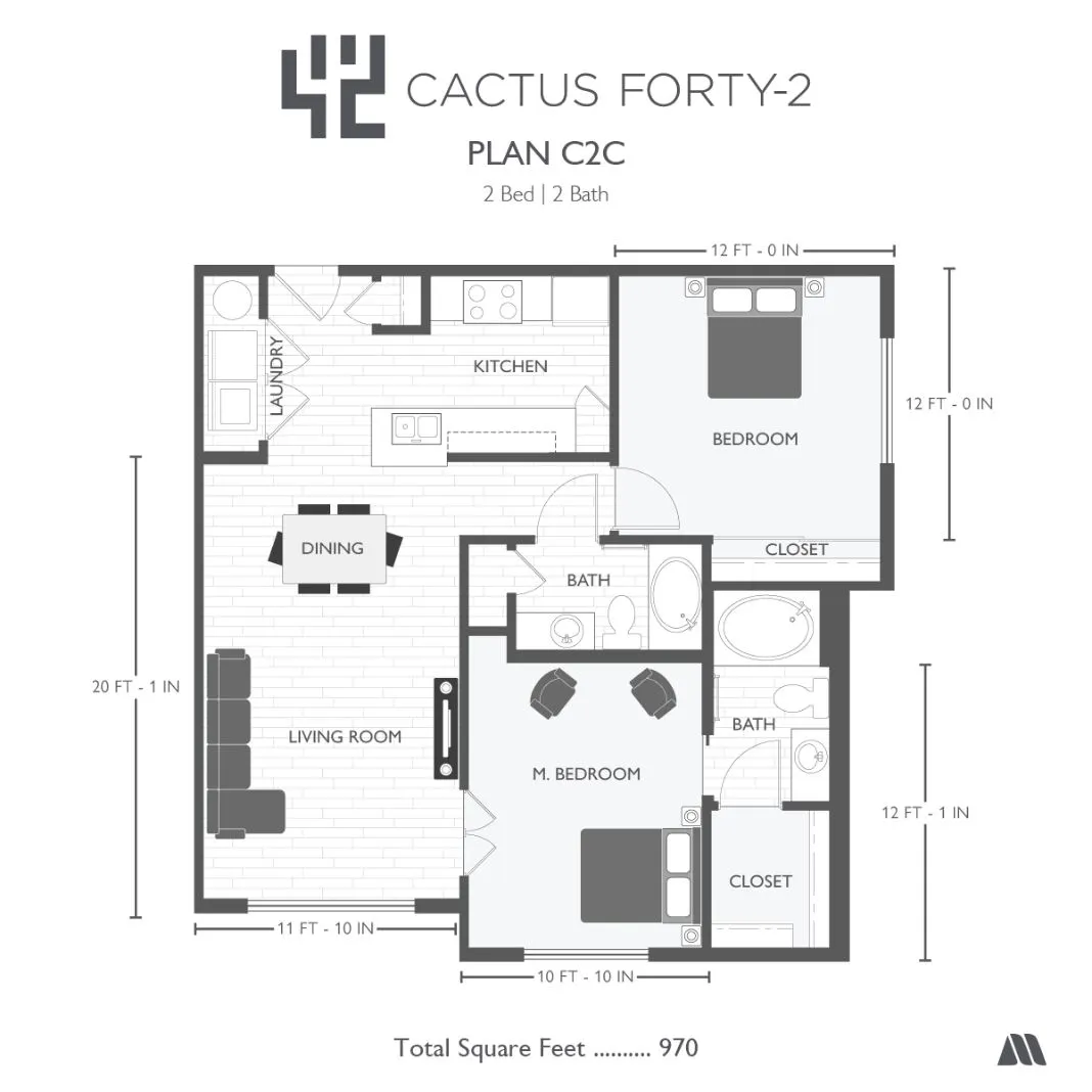 Floor-plan diagram at Cactus Forty-2.