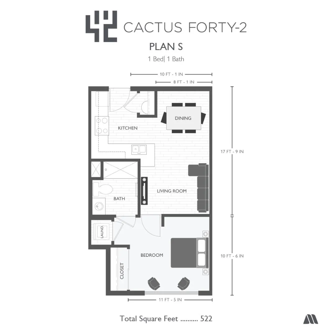 Floor-plan diagram at Cactus Forty-2.