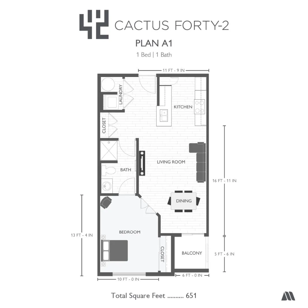 Floor-plan diagram at Cactus Forty-2.