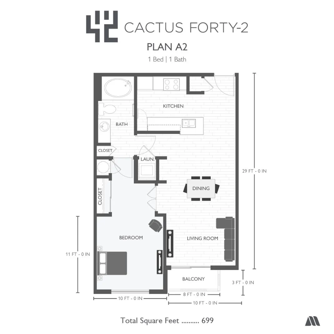 Floor-plan diagram at Cactus Forty-2.