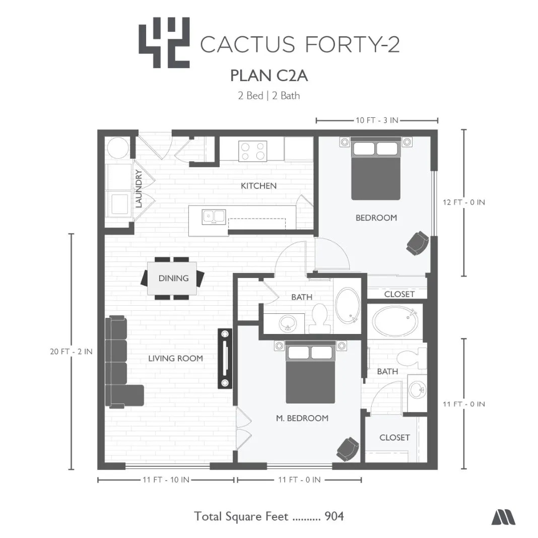 Floor-plan diagram at Cactus Forty-2.