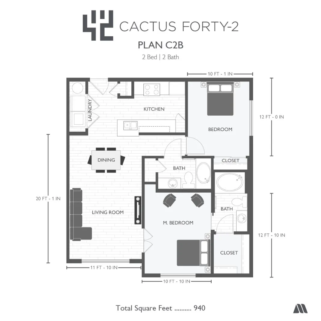 Floor-plan diagram at Cactus Forty-2.
