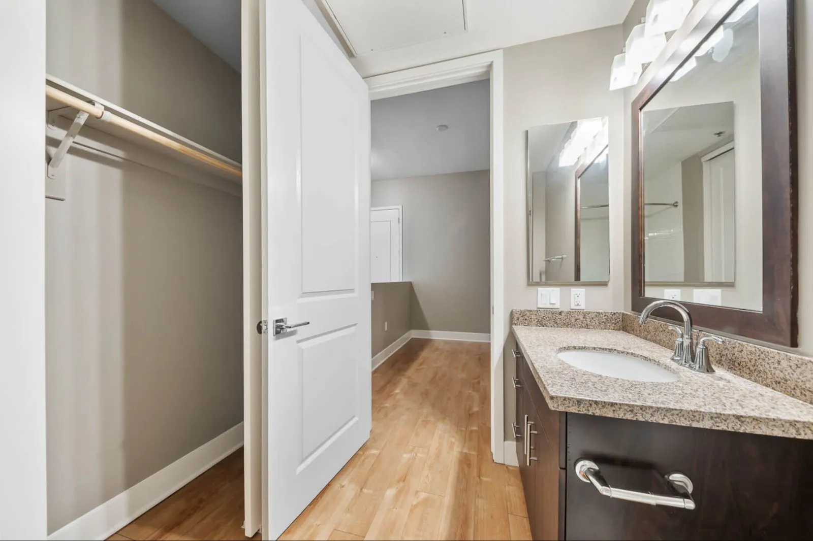 Apartment bathroom at CityScape Residences.