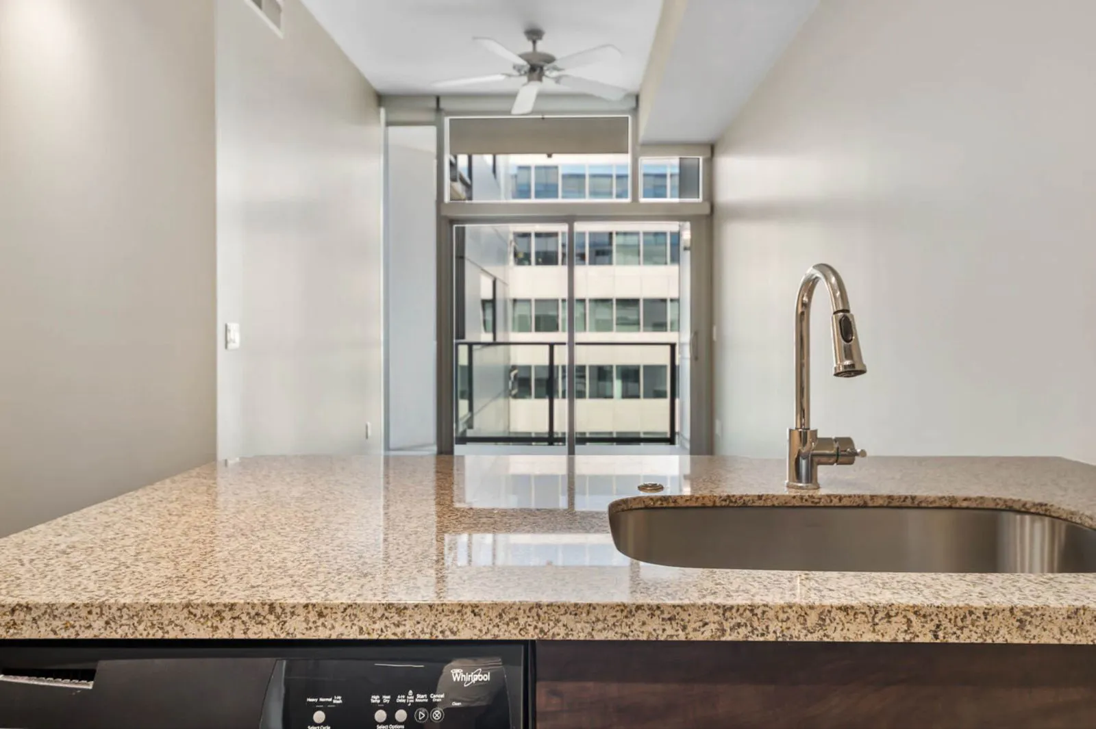Apartment kitchen at CityScape Residences.
