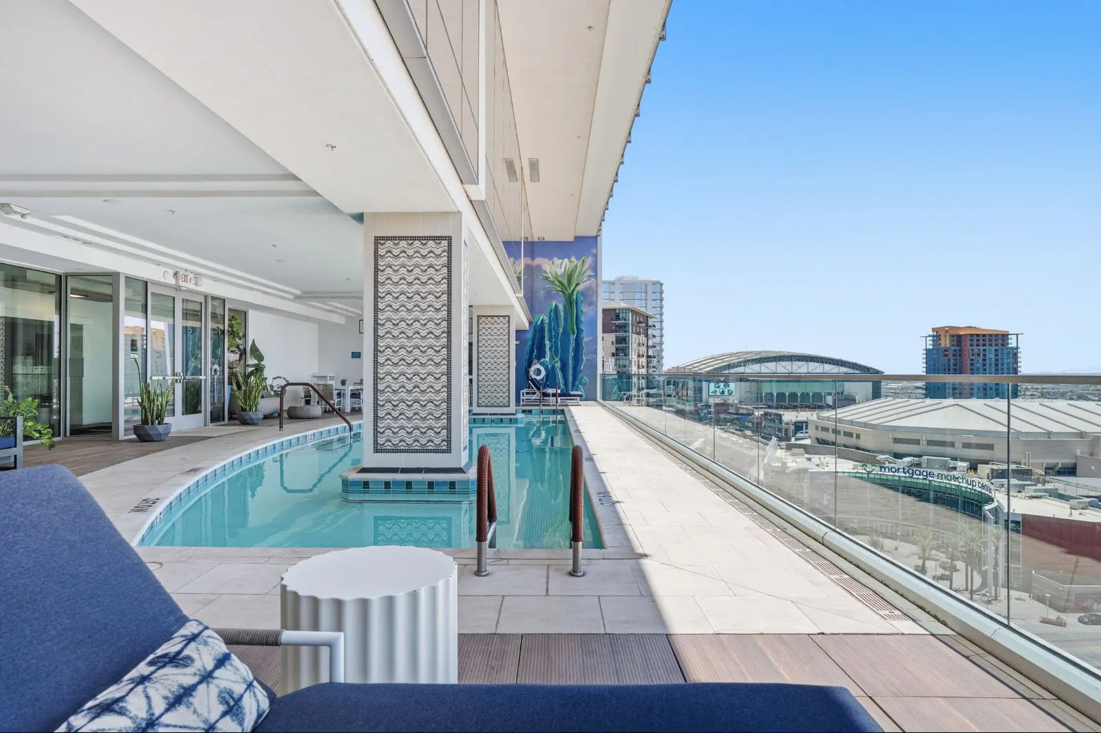 Pool and poolside area at CityScape Residences.