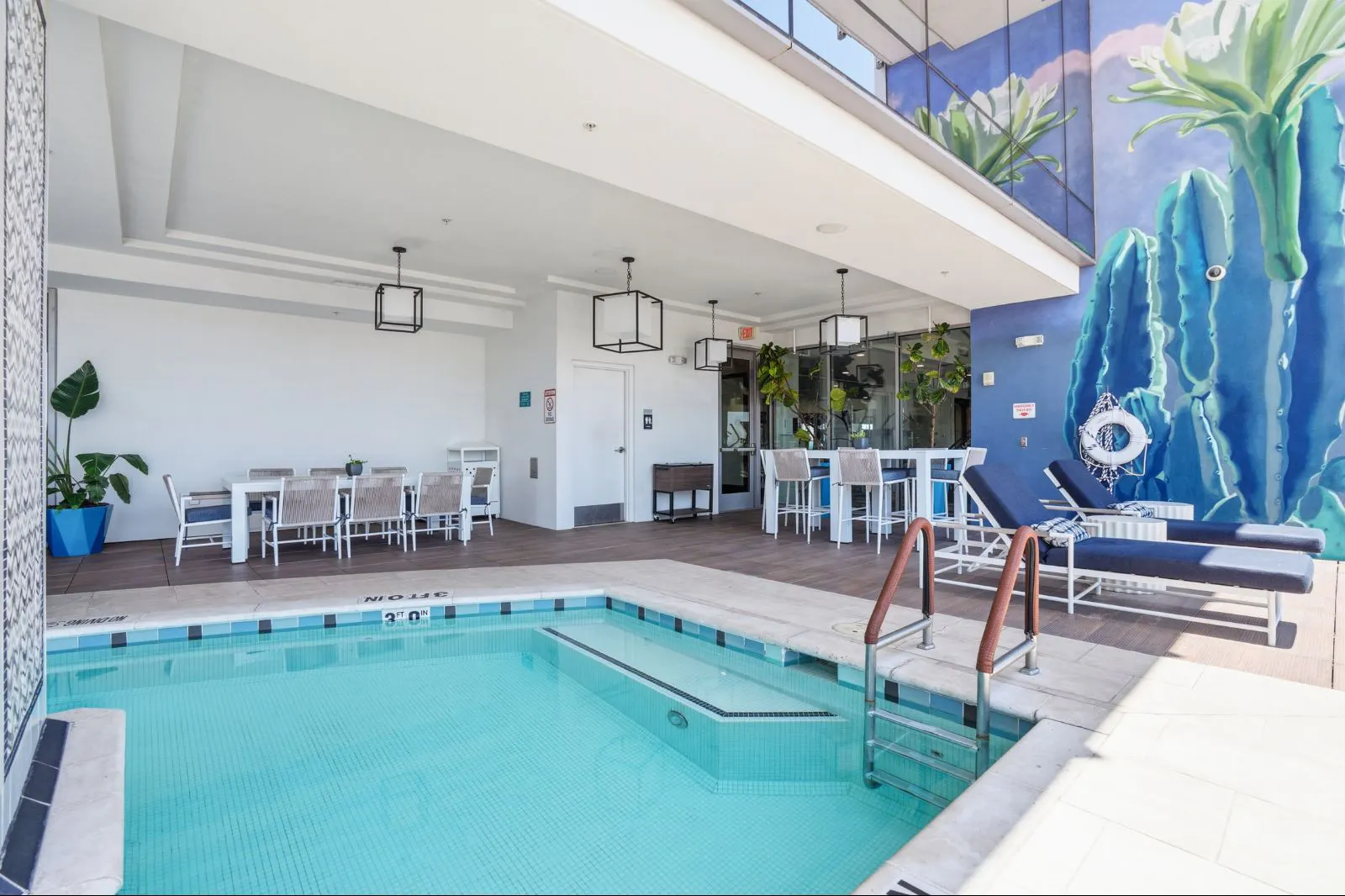 Pool and poolside area at CityScape Residences.