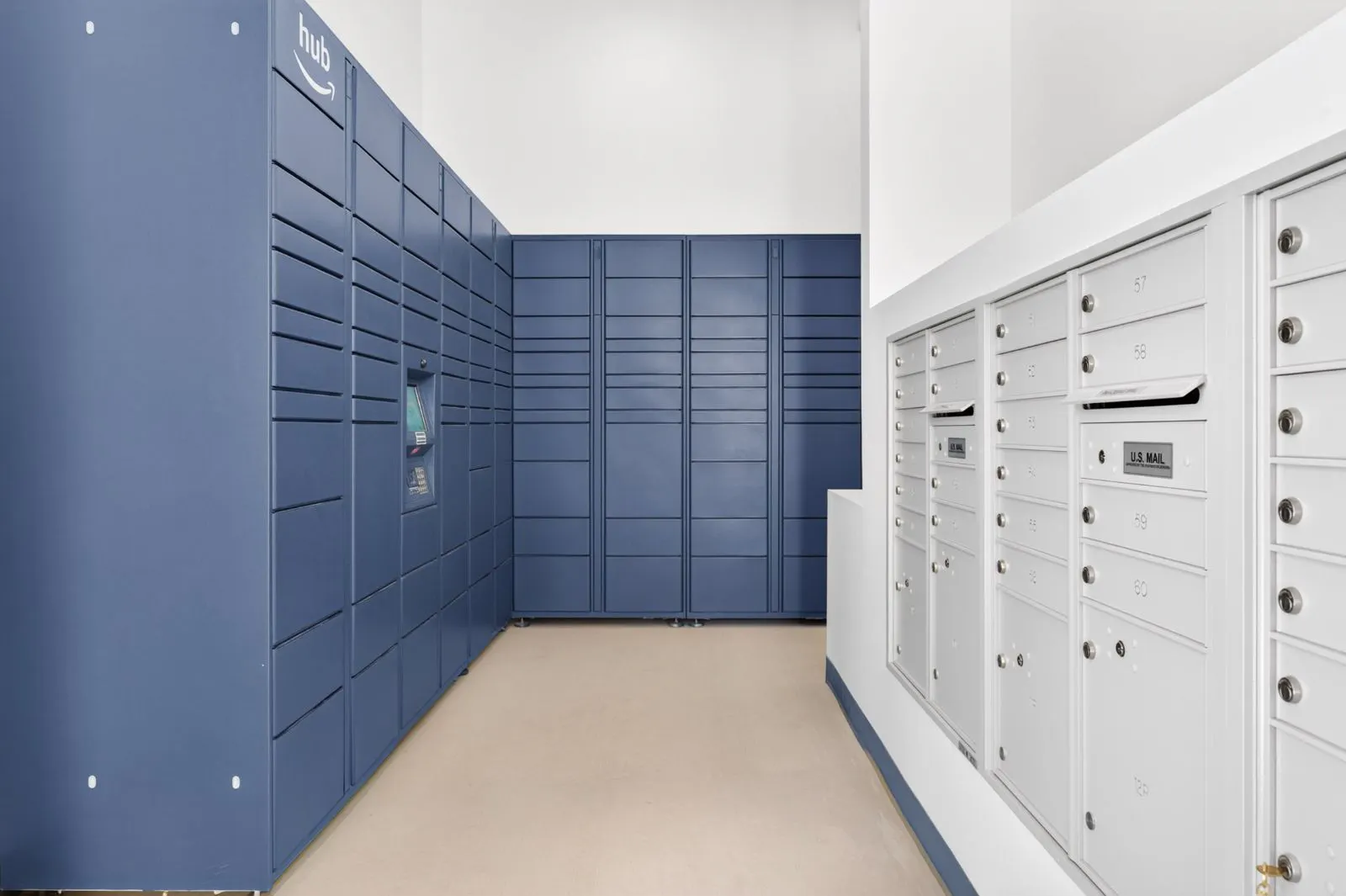 Package lockers and mailboxes at Harmony at Hawes Crossing