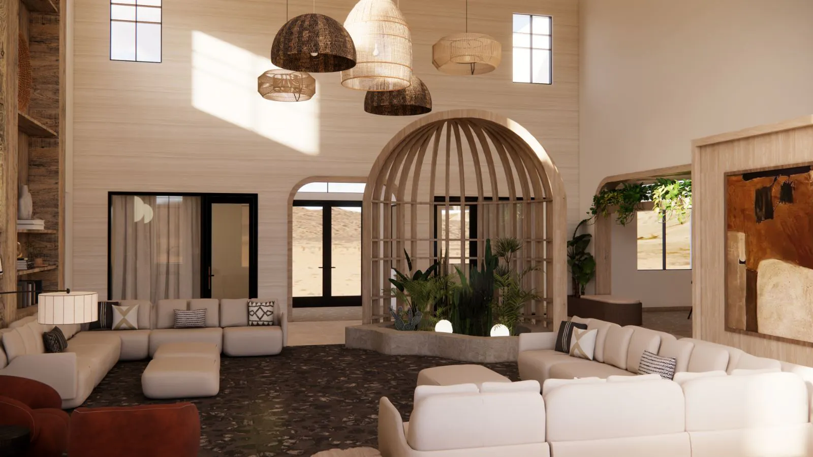 Spacious leasing lobby at Redstone SanTan Village