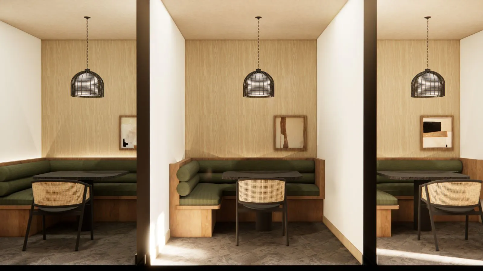 Newly renovated private booth working pods at Redstone SanTan Village