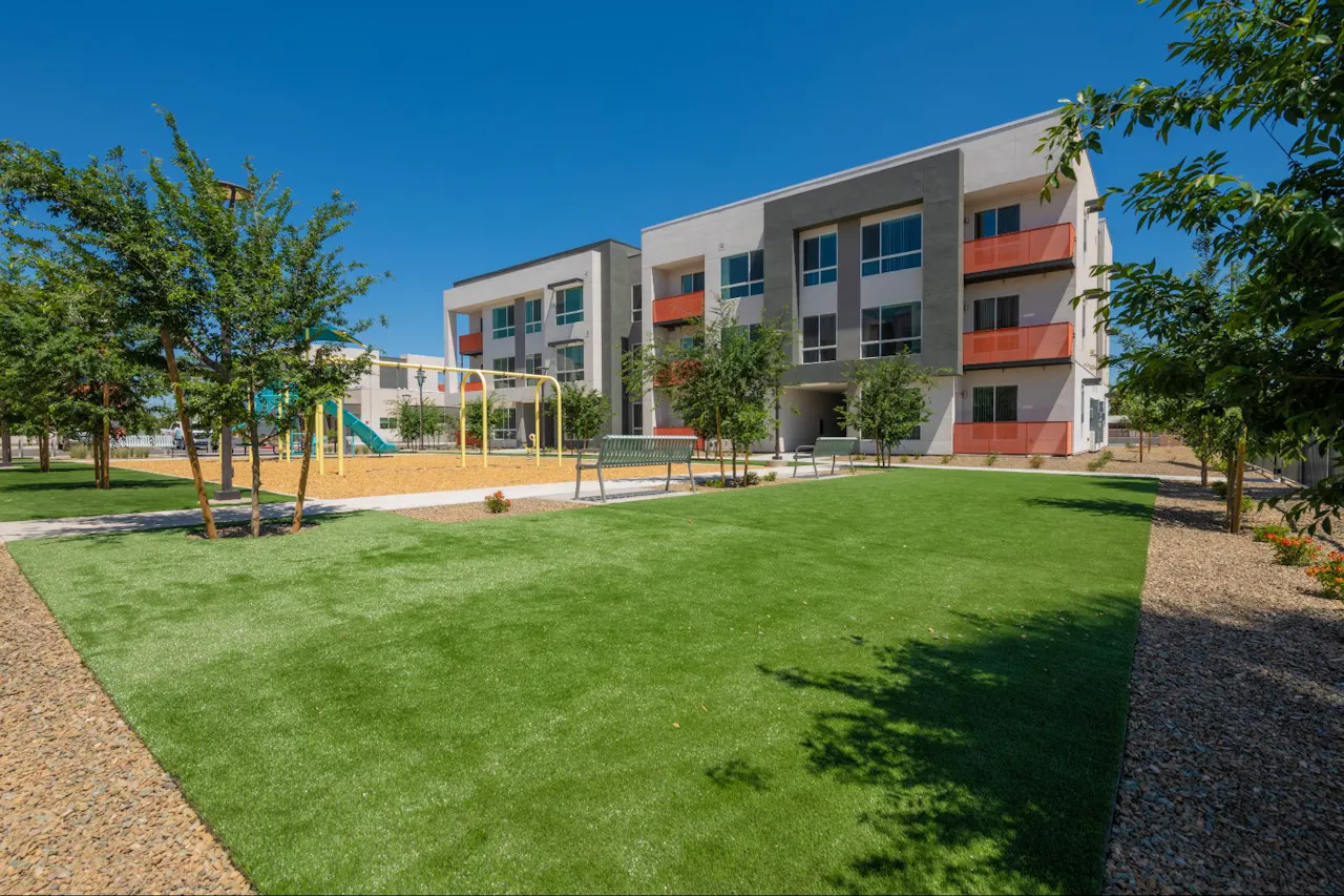 Shared outdoor space at Residences at Falcon Park.