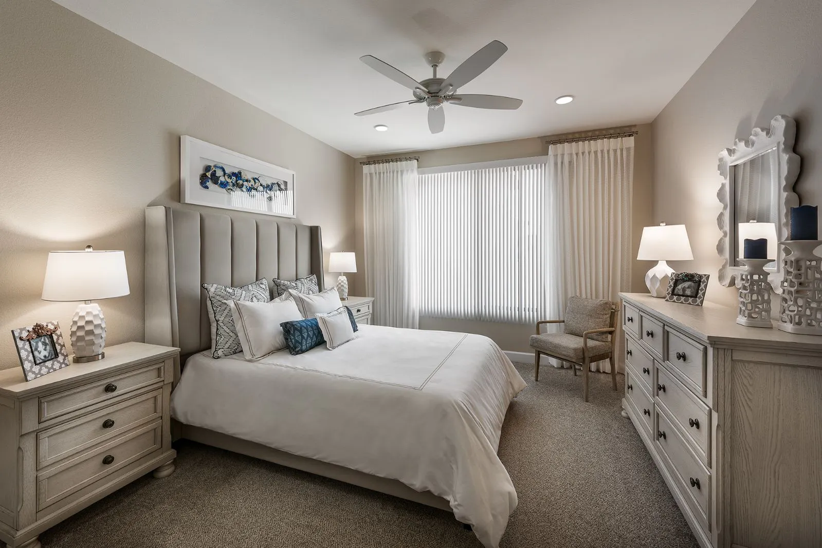Modern cozy bedroom interior