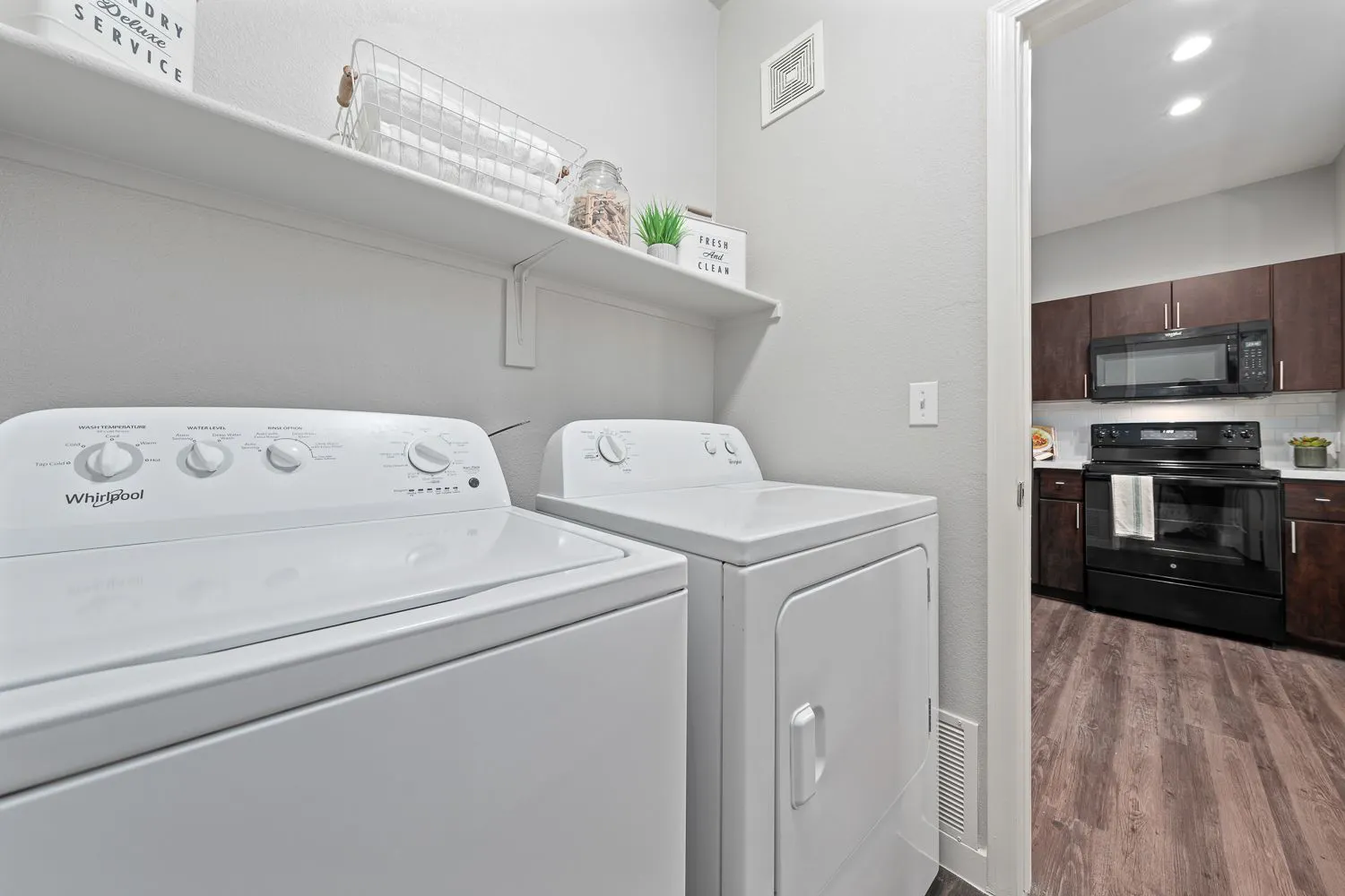 In-home laundry area — representative home at Spectra on 7th South.
