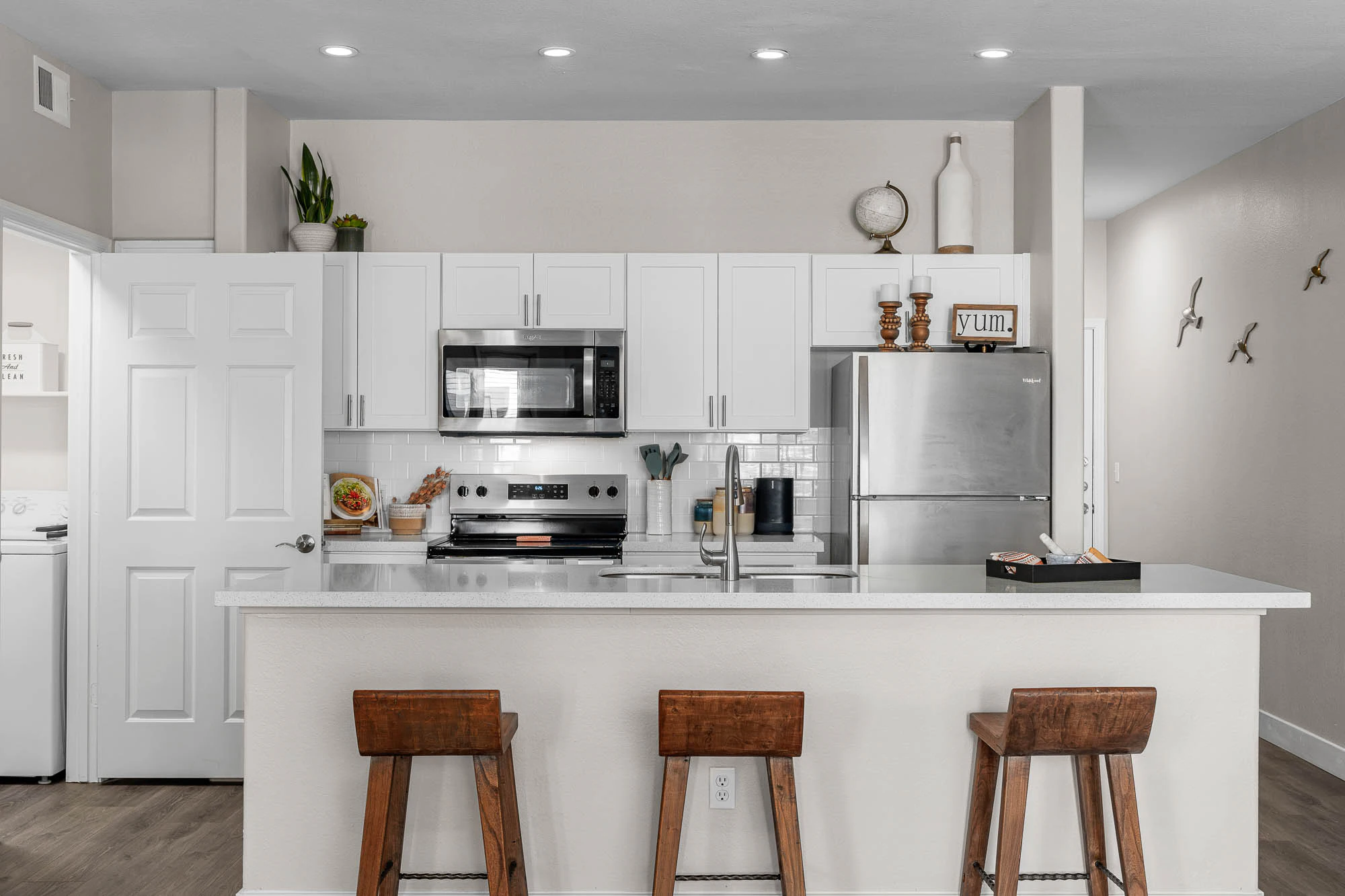 Apartment kitchen — representative home at Spectra on 7th South.