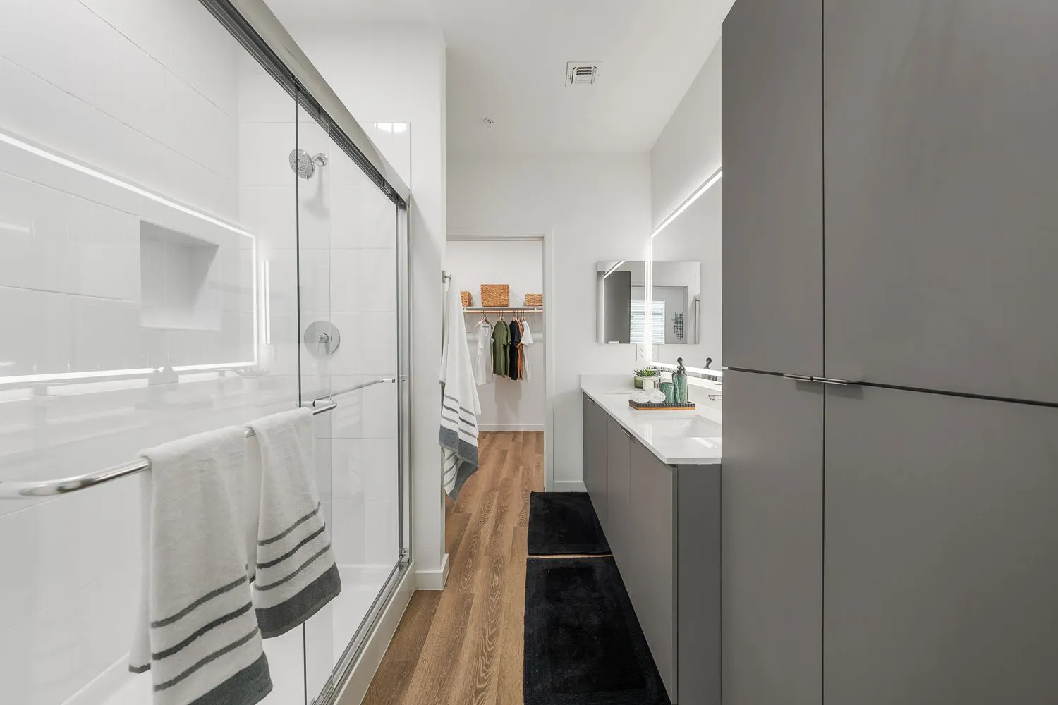 Apartment bathroom — representative home at The M at Shadow Mountain.