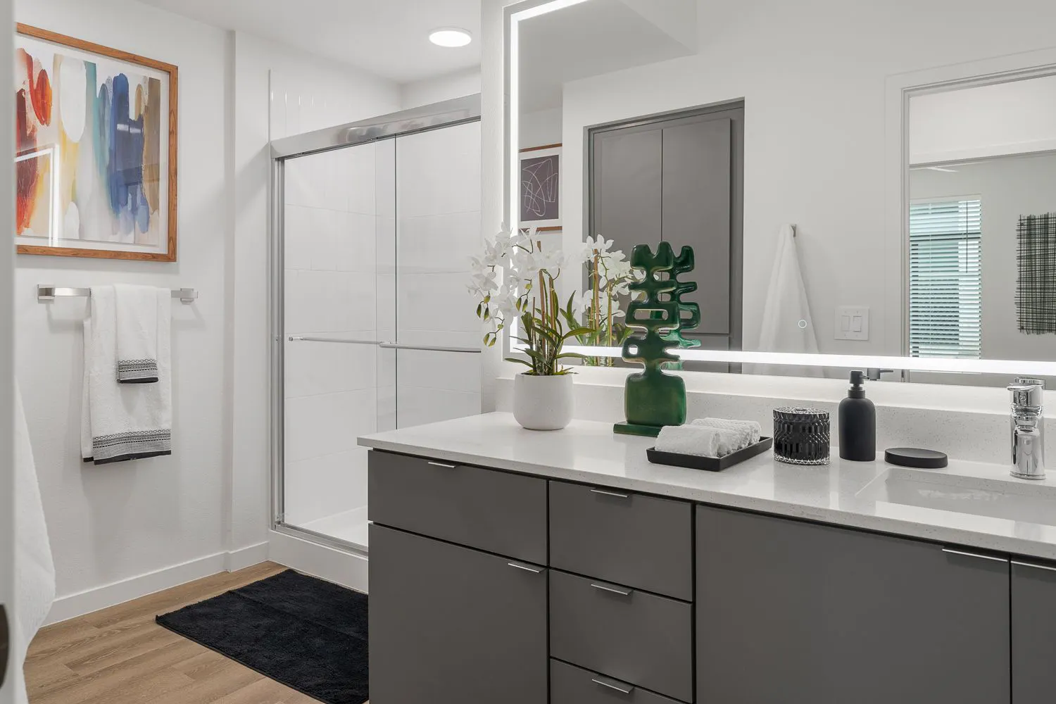 Apartment bathroom — representative home at The M at Shadow Mountain.