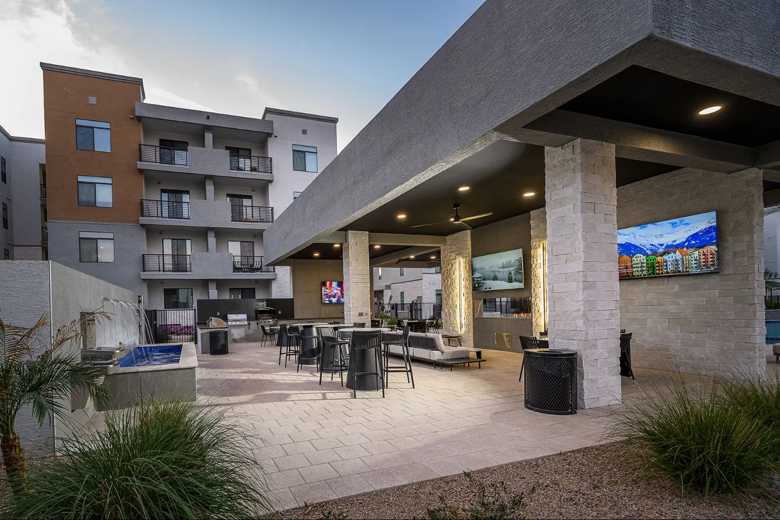 Shared outdoor space at The M at Shadow Mountain.
