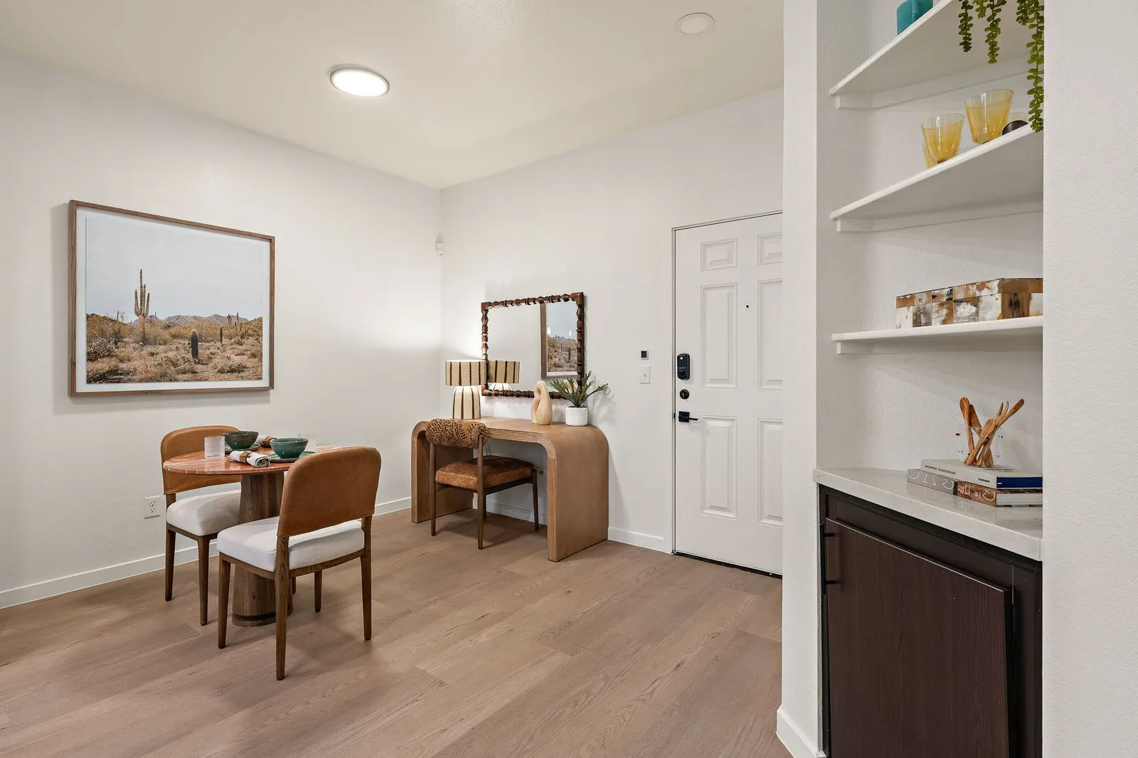 Dining with Built-In Shelving